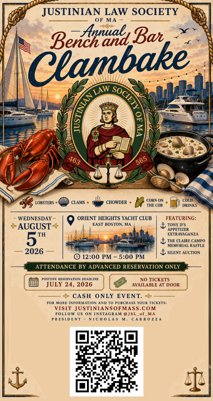 Justinian  Law Society Clambake 2026